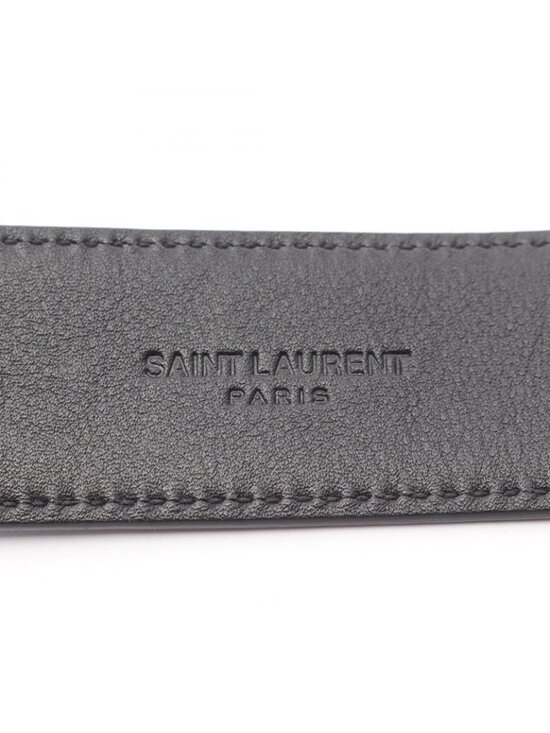 Saint Laurent Paris Belt Cassandra Black Leather